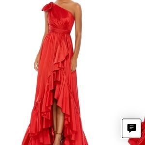 Perfect Holiday Dress! Mac Duggal - One Shoulder Ruffle Taffeta Gown